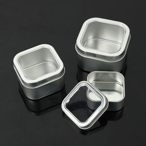 1pc Clear Window Tin Box Metal Gadget Storage Cases Gift Chocolate Candy Cake Boxes Tea Jar Cans Jewelry Cosmetic Organizer Pots