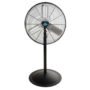 24 Inch High-Speed Swing Metal Base Fan for Commercial Industrial Use - 3-Speed, 7600 CFM, 1/4 HP, 6.6 Foot Power Cord, UL Listed