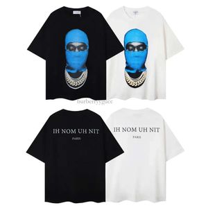 ブランドデザイナーメンズTシャツIH名no uh nitレターマスクカジュアル半袖男性女性100％コットンルーズ快適なTシャツサイズs-xl