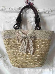 Сумки кружевная пшеница соломенная сумка на плечо пляжные покупки и отдых универсальные каникулы H240410