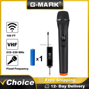 Microfones G-Mark X110V Microfone sem fio de karaokê com bateria de lítio recarregável fácil de usar para festas da igreja Programa de reuniões familiares hostsq