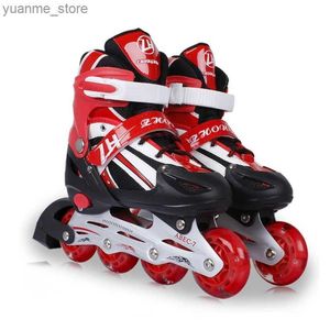 Patins em linha patins embutidos patins de 4 rodas crianças ajustáveis meninos meninas de lazer ao ar livre patines patines de 4 ruedas skate tênis y240410