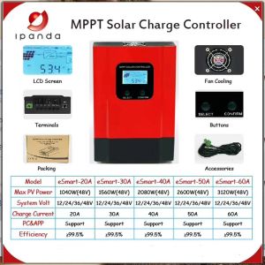 Esmart3 MPPT Solar Charge Controller 40A 60A 12V 24V 36V 48V Auto Work LCD Display Max 150V Ingång WiFi Remote Monitoring