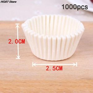 1000Pcs Mini size Chocalate Paper Liners Baking Muffin Cake Paper Cups Cake Forms Cupcake Cases Solid Color Party Tray Cake Mold