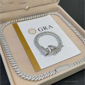 Choker Necklace Pendant Necklaces Designer for Men Fine Jewelry Hiphop Zircon 14mm Sier Cuban Link Miami Chain