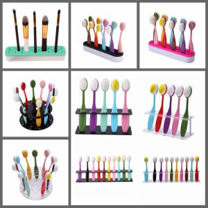 Mix Brush Holder Oval Brush Rack Acrylic Stand Perfekt för att hålla dina Oval Blending Brushes Craft Scrapbook Make Cards Tool