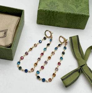 Luxury earrings Designer earrings Colorful diamond pendant earrings G Jewelry Engagement gift