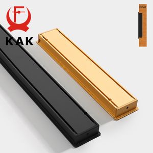 KAK Embed Black Long Furniture Handles Aluminum Alloy Sliding Door Barn Door Handle Hidden Kitchen Handle Cabinet Door Hardware