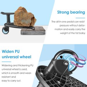 Universal Stroller Pedal Adapter Second Child Prams Auxiliary Trailer Twins Scooter Hitchhiker Kids Standing Plate with Seat