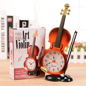 1st unika emulational violin larm skrivbordsklocka kreativa musikinstrument modellerar vardagsrum tabledesk gåvor ornament