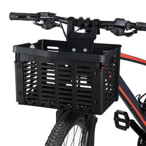 Folding Bike Basket Detachable Plastic Handlebar Front Bicycle Rear Rack Hang Cycling Cargo Durable 240329