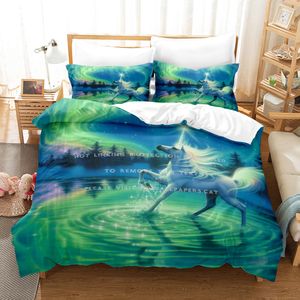 Horse Duvet Cover King/Queen Size for Kids Teen Adult,Cool Watercolor Horse Racing Comforter Cover Set 2 Pillow Shams,multicolor