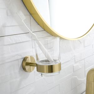 Bathroom Hardware Set Brushed Gold Toilet Brush Holder Robe Hook Paper Holder Soap Dish Holder Wall Mount Bathroom Accessories