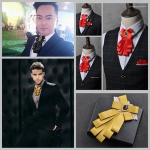 Bow Ties TIE Kore İngiliz İş Rahat Erkekler Elbise Emcee Host Bowtie Cep Square Corsage Set Erkekler Düğün Aksesuarları Hediye