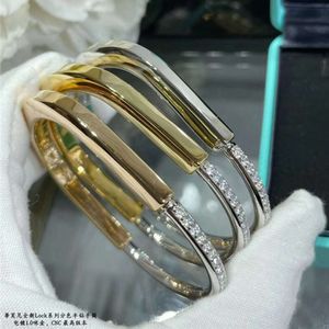 Modedesigner U-form Diamond Bangle Märkesdesignlåsarmband