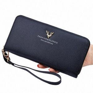 Kvinnliga plånböcker LG Handväska blixtlås Lady Wristlet Purses Meybags Deer Mönstermynt Purväska Ficka god kvalitet kvinnliga plånbokväskor J2YG#