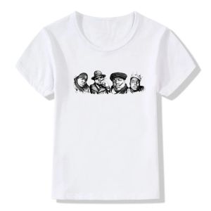 女の赤ちゃんのヒップホップ・ノトリリアスb.i.gビッグジー・スモールズプリントTシャツ子供服子供夏Tシャツ