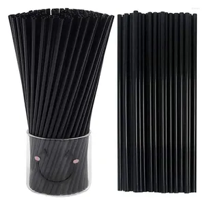 Disposable Cups Straws Flexible 100PCS Flat Mouth Straight Sip 6 X 210mm Stirrers Cocktail Soda Slim Drinking