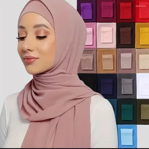 Roupas étnicas 2pcs Undercap chiffon hijab define fino tampa elástica da cabeça da cabeça elegante e macio de protetor solar respirável Bandana combinação