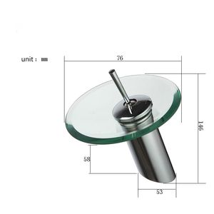 Glas vattenfall badrum diskbänk kran enkel handtag varmt och kallt vattenblandare kran däck monterad krom polerad