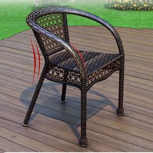 Woven Chair Plastic Nordic Outdoor Garden Furniture Chairs Modern Design With Backrest Armchair Home Leisure Stools Customized