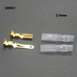 200pcs/50Pairs fêmeas macho spade crimp terminais de manga conector de fio de fios para 22-16 awg 0,5mm2-1,5mm2 2,8 mm 6,3 mm 4,8 mm