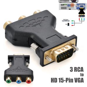 Convertitore da VGA a RCA Convertitore maschio VGA in 3 RCA Video RGB femmina a HD 15-pin Stile VGA Video Adattatore Video Adattatore