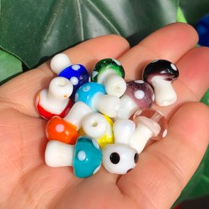 Transparent Mushroom Lampwork Glass Loose Beads for DIY Crafts Jewelry Making Findings Accessories Earring 10x13mm 12x17mm