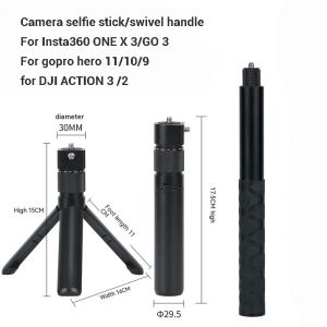 Pinnar Invisible Selfie Stick för DJI Pocket 3/Insta 360 Camera Universal Selfie Stick Rotating Grip Action Camera Shooting Accessory