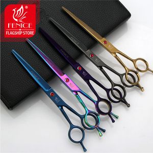 Fenice 7,0 polegadas Profissional Pet Scissors Para Brand Dog Hotoroming Cinco cores Limite esquerdo, uso esquerdo, tendo tesouras