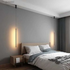 Pendant Lamps Bedroom bedside LED chandelier for living room adjustable circuit strip TV wall lamp home decoration lighting fixture YQ240410