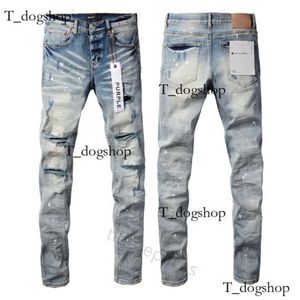 Purple Designer per jeans da uomo pantalone strappato hip hop high street marchio di moda pantalones vaqueros hombre moto ricamo con il montaggio 813