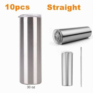 Mugs 30oz sublimation blank skinny tumbler stainless steel insulated water bottle double wall vacuum travel Cup 240410