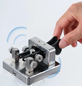 Radio Upgrade Lao Mao Automatic Paddle Key Keyer Telegraph Cw Morse Code for Amateur Ham Radio Stainless Steel Aluminum Alloy