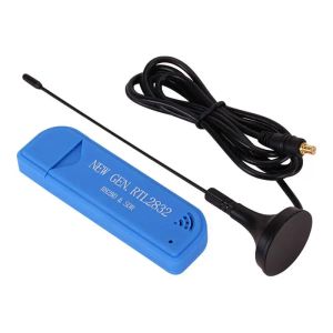 Radio SDR Radio Receiver RTLSDR USB Stick com antena equipada com RTL2832 ADC Chip 0,5 ppm TCXO e MCX Connector usado com a maioria