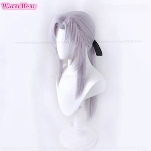 Ferid Bathory Silver Purple Long Cosplay Wig Anime Heat Resistant Hair Party Wigs + a wig cap