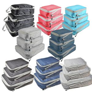 Travel Storage Bag Compressible Packing Portable With Luggage Organizer Cubes Foldable Waterproof Travel Suitcase Nylon Handbag 240409