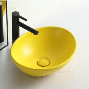 Modern Bathroom Sinks Household Toilet Wash Basin Creative bathroom fixtures Circular Kitchen Sink Ceramic Bathroom Wash basins