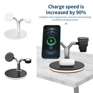 Chargers Telefone Charging Station LED sem fio Carregador TypeC Universal Watch Ear Earphone Charger
