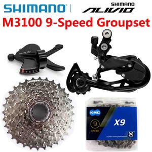 Shimano Alivi M3100 9s grupa 1x 9 prędkość MTB Mountain BikeSet Sunshine Cassette M3100 Tylna przerzutka dźwignia zmiany biegów KMC x9