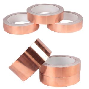 10 meters Double Side Conductive Copper Foil Tape Strip Adhesive EMI Shielding Heat Resist Tape 5mm 8mm 10mm 12mm 15mm 20mm 30mm