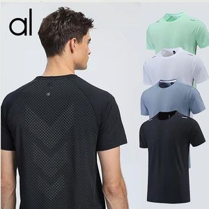 AL-215 2024 Summer T Shirts Short Sleeve High Street Loose Oversize Casual T-shirt Men's Quick Drying Tops Scoop Neck Breathable Sweat Absorption Shirts