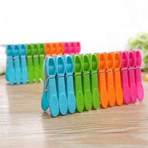 24 pcs Plastik Wäscherei Kleidung Stifte Hängende Stifte Clips Haushaltsnahrungsmittel -Clip -Wäscheklammern Socken Unterwäsche Trockenstange Halter