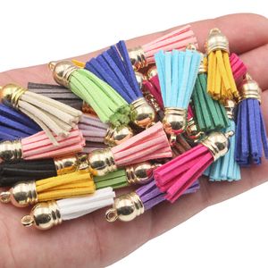 20-50st/Lot Suede Tassel Fringe Diy Clothing Package Key Chain Bag Fynd hängiven Hantverk Handgjorda smycken Makande tillbehör