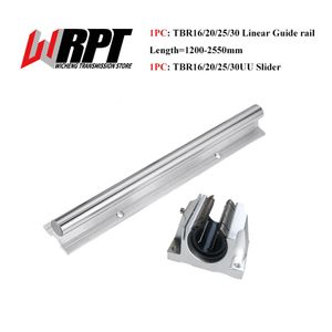 Linear Guide Rail 1PC TBR16 20 25 30 Length 1200-2550mm 1PC/2PCS TBR16-30UU Slider Bearing Support Block 3D Printer CNC Parts