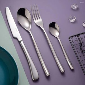Учебные посуды наборы простых и европейских набор посуды из нержавеющей стали сгущенной вилочной ложки ножа чайная ложка для свадебной вечеринки.
