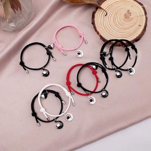 CHARM BRACELETS Romantik Çift Sevgililer için Sevimli Astronot Kilidi ve Key Braclet Kalp Mıknatıs Eşleşen Braslet Doğum Günü Hediye Karısı