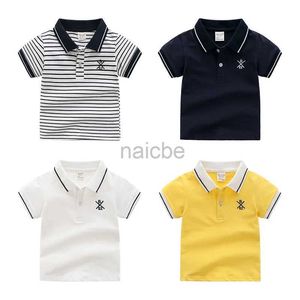 T-Shirts Sommer Solid Color Boys Shirts Cotton Kids Polo T-Shirts Kleinkindtourt Tees Qualität Kinderkleidung 240410