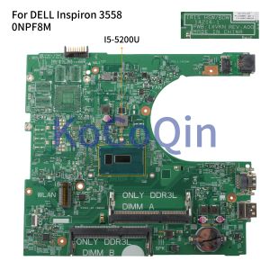 Moderkort Kocoqin Laptop Motherboard för Dell Inspiron 3458 3558 Core i55200U Mainboard 0NPF8M CN0NPF8M 142161 SR23Y CPU