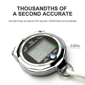 Profissional Metal Digital StopWatch Portátil Multifuncional Luminoso Timer de Treinamento de Excorrer 1/15S Ferramenta de Tempo portátil